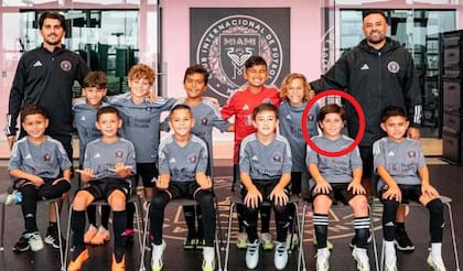 Mateo Messi junto al resto de sus compañeros en las divisiones inferiores del Inter Miami