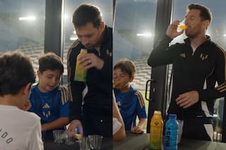 La inesperada reacción de Mateo al probar la nueva bebida que lanzó Messi