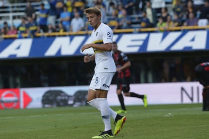 Mateo Retegui, en uno de sus pocos encuentros en Boca.