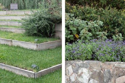 Materiales como piedra, madera o gaviones suman textura y se integran con naturalidad al entorno