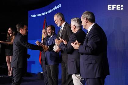 Matías Boela y el equipo de LA NACION en los premios Rey de España.
