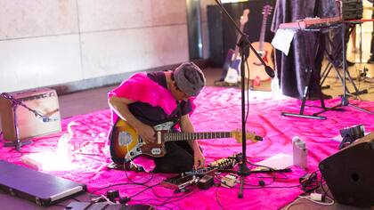 Matías Duville, el mes pasado en la explanada del Malba