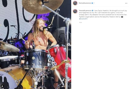 Matt Cameron, baterista de Pearl Jam se despidió con mucha tristeza de Taylor Hawkins (Crédito: Instagram/@
themattcameron)