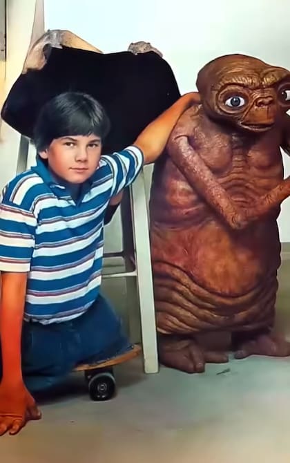 Matthew DeMeritt cuando tenía unos 11 años, durante la producción de E.T. el extraterrestre