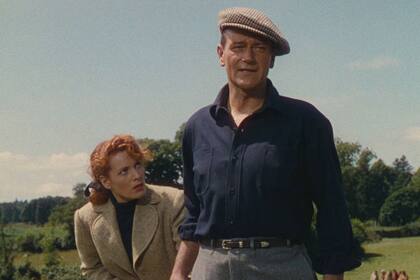 Maureen O Hara y John Wayne en El hombre quieto (1952)