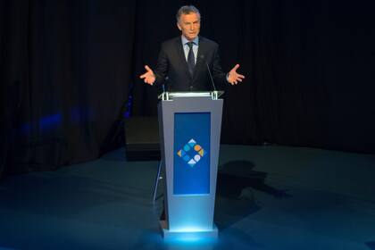 Mauricio Macri en una de sus intervenciones
