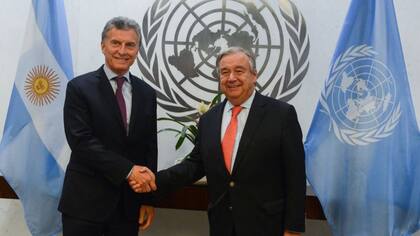 Mauricio Macri con António Guterres, Secretario General de la Organización de las Naciones Unidas