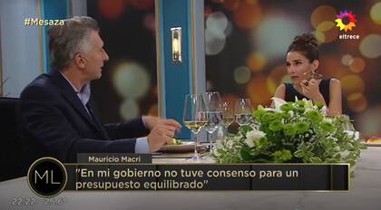 Mauricio Macri con Juana Viale en La noche de Mirtha Legrand (eltrece) (Captura de video)