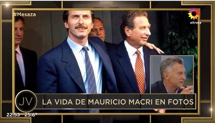 Mauricio Macri con su padre hace muchos años (Crédito: Captura de video eltrece)