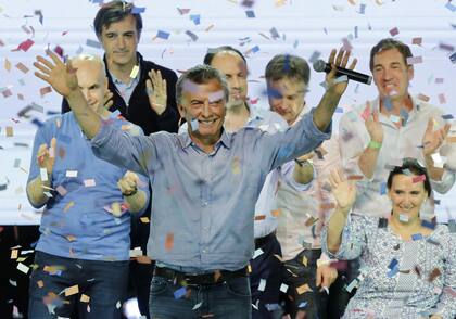 Mauricio Macri en el bunker de Cambiemos en Costa Salguero. 22/10/17