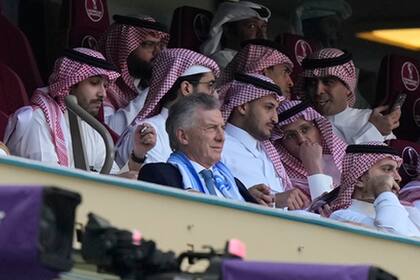 Mauricio Macri en el partido de Argentina ante Arabia Saudita