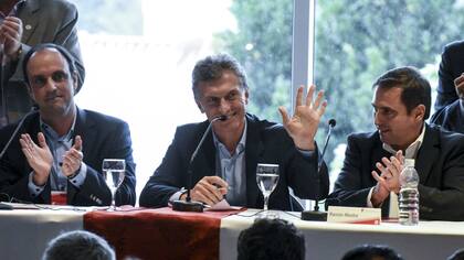 Mauricio Macri, en la reunión con dirigentes de la UCR