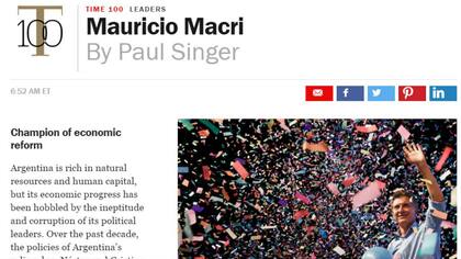 Mauricio Macri en la revista Time