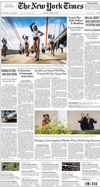 Mauricio Macri, en la tapa de The New York Times tras su reunión con Donald Trump