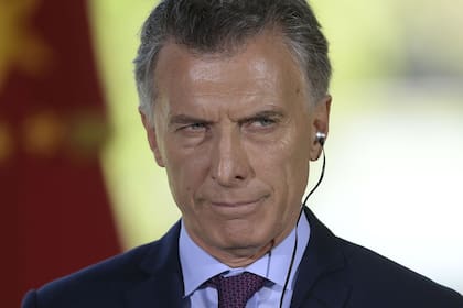 Mauricio Macri gesticula durante la reunión que mantuvo con el presidente de China en la quinta de Olivos