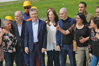 Mauricio Macri junto a María Eugenia Vidal, Horacio Rodríguez Larreta y Néstor Grindetti