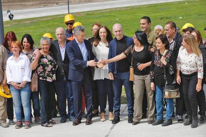 Mauricio Macri junto a María Eugenia Vidal, Horacio Rodríguez Larreta y Néstor Grindetti