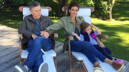 Mauricio Macri junto a su esposa, Juliana Awada y su hija Antonia