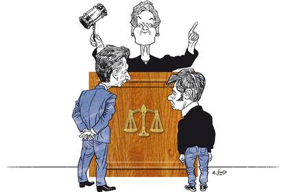 Mauricio Macri, Loretta Preska y Axel Kicillof