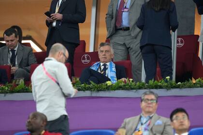 Mauricio Macri presente en el partido entre Argentina y Polonia en el estadio 974