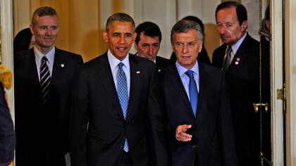 Mauricio Macri recibió a Barack Obama en la Casa Rosada