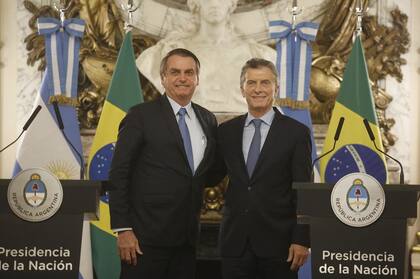 Mauricio Macri, cuando recibió al presidente de Brasil, Jair Bolsonaro