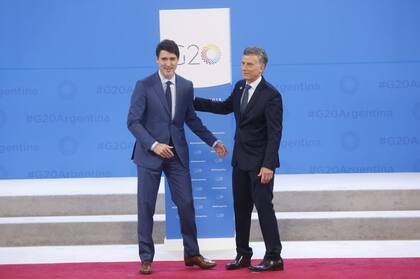 El primer ministro de Canadá, Justin Trudeau, con Macri