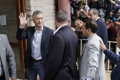 Mauricio Macri, la semana pasada, cuando declaró en indagatoria en los tribunales de Dolores