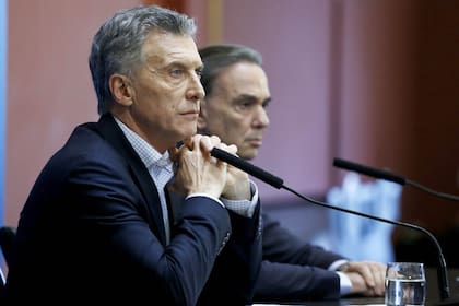 Mauricio Macri y Miguel Pichetto, en la conferencia de prensa
