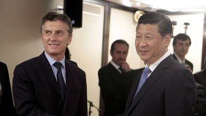 Mauricio Macri y su par chino, Xi Jinping