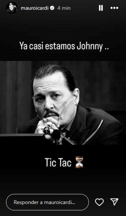 Mauro Icardi asoció su caso con el de Depp y desde su Instagram en reiteradas ocasiones publicó esta imagen