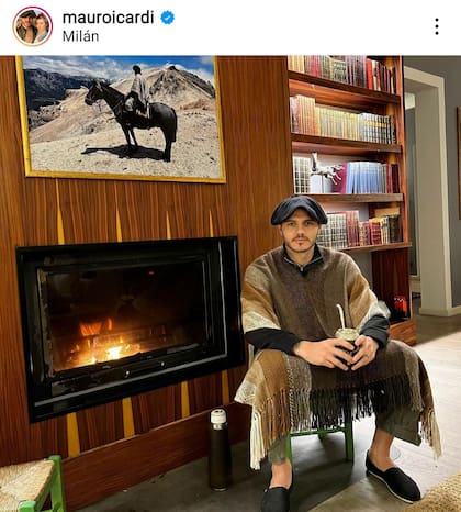 Mauro Icardi en su casa de Milán