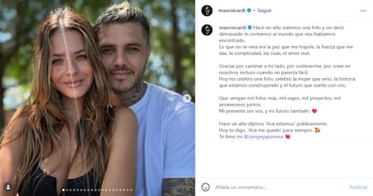 Mauro Icardi en su cuenta de Instagram con la China Suárez