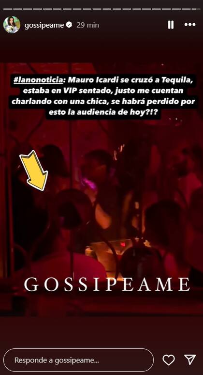 Mauro Icardi fue visto con otra mujer en Tequila (Foto: Instagram @gossipeame)