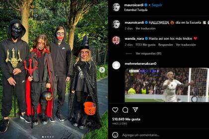 Mauro Icardi mostró en redes sociales cómo los pequeños celebraron Halloween (Captura Instagram @mauroicardi)