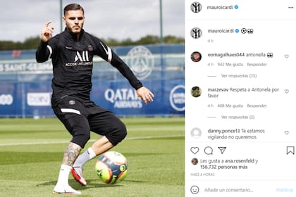 Mauro Icardi publicó una foto al mismo tiempo que Lionel Messi llegaba a París y recibió picantes comentarios