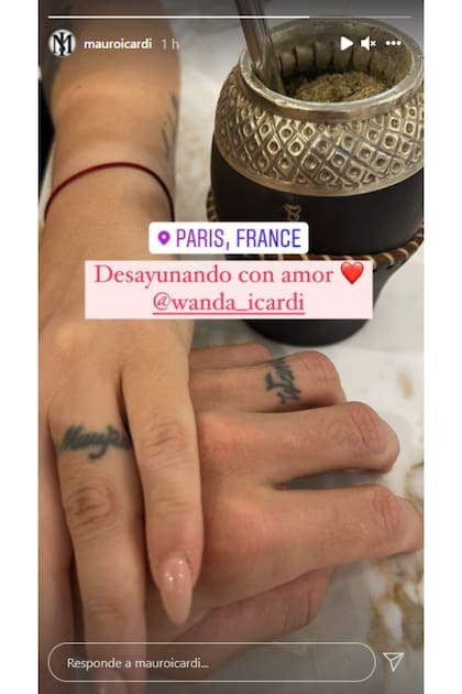 Mauro Icardi publicó una foto junto a Wanda Nara desayunando