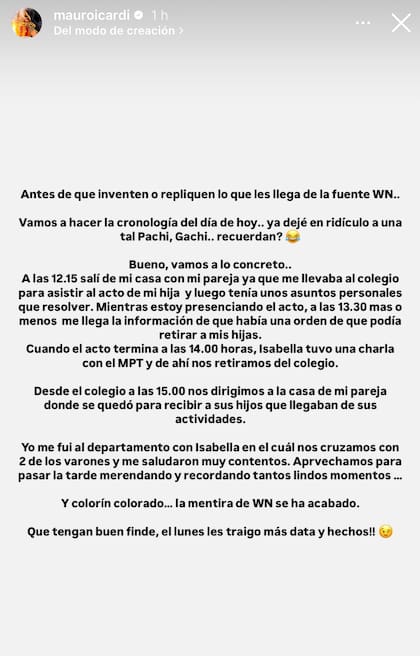 Mauro Icardi realizó una cronología de su paseo en familia