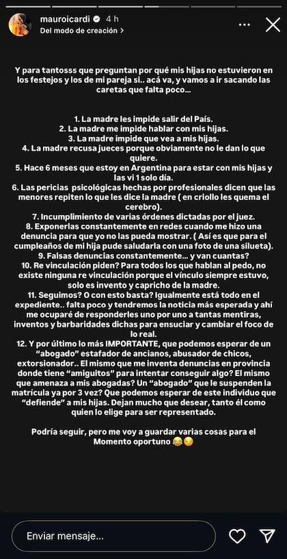 Mauro Icardi volvió a apuntar contra Wanda Nara (Foto: Instagram @mauroicardi)