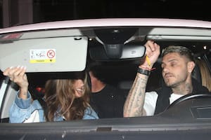 Mauro Icardi y la China Suárez en su llegada al restaurante Elena del Hotel Four Seasons