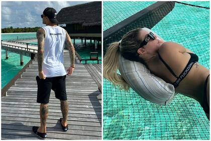 Mauro Icardi y Wanda Nara, hicieron una escapada romántica a las Maldivas (Foto: Instagram @mauroicardi / @wanda_nara)