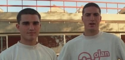 Mauro y Lionel Scaloni en su juventud.