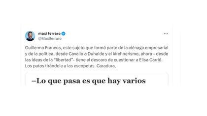 Maxi Ferraro defendió a Carrió