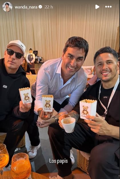 Maxi López, el Turco Husaín, y Martín Migueles, la actual pareja de Wanda Nara