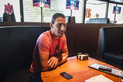 Maxi Rodríguez, durante la entrevista con LA NACIÓN