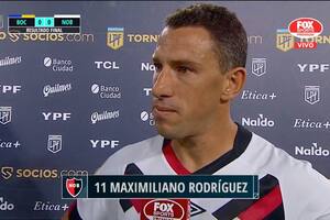 Maxi Rodríguez, quebrado por la emoción en medio de la Bombonera