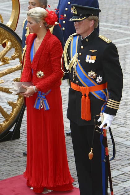 Máxima con el vestido de Natan que estrenó en septiembre de 2002.