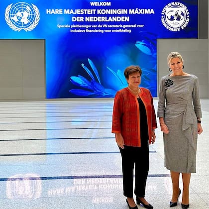 Máxima junto a la directora del FMI, Kristalina Georgieva (Foto: Instagram @koninklijkhuis)