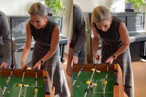 Máxima Zorreguieta volvió a romper el protocolo y sorprendió a todos en plena actividad al disputar una partida de metegol (Foto: Captura de video / Instagram @eo_blauwbloed)