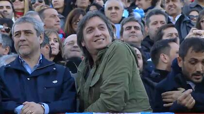 Máximo Kirchner acompañó a su madre en el acto de Arsenal